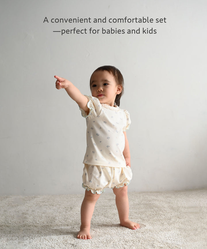 Puff-Sleeve Short-Sleeve T-Shirt &amp; Shorts Set