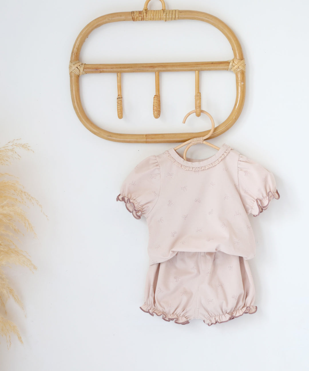 Puff-Sleeve Short-Sleeve T-Shirt &amp; Shorts Set