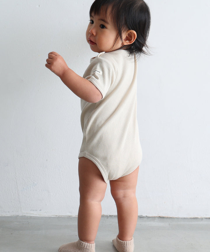 Short-Sleeve Ribbed Romper