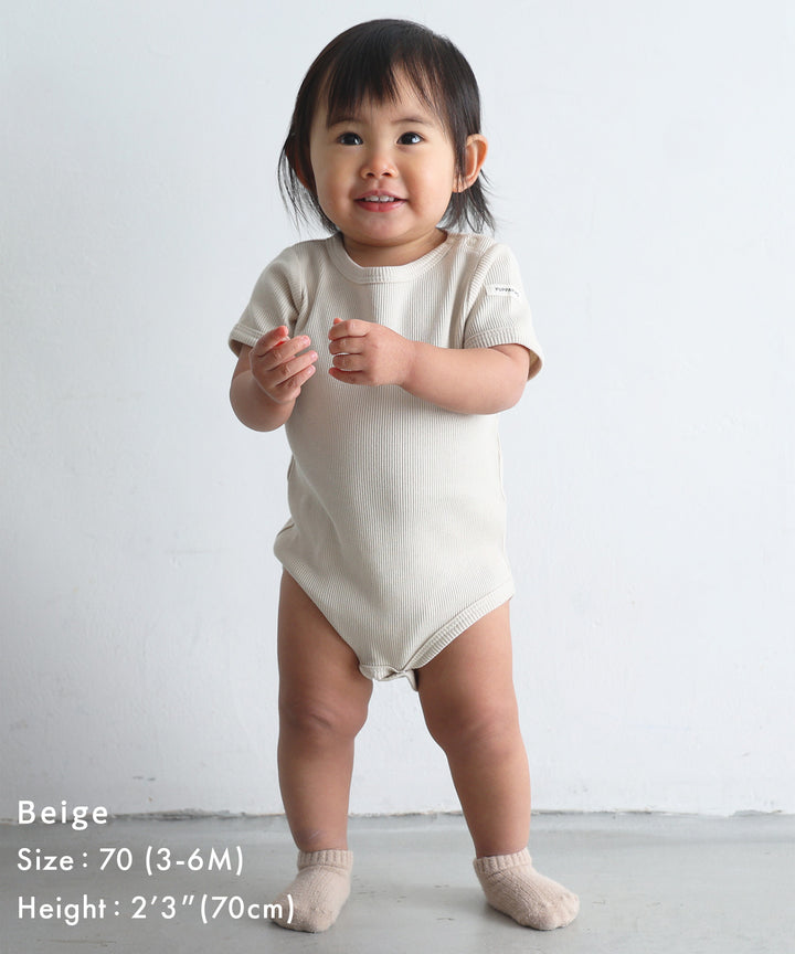 Short-Sleeve Ribbed Romper