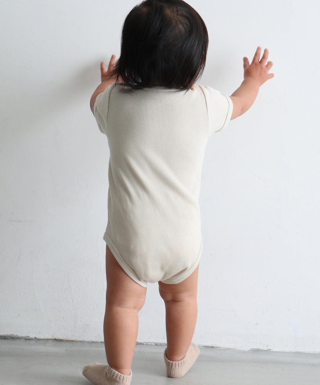 Short-Sleeve Ribbed Romper