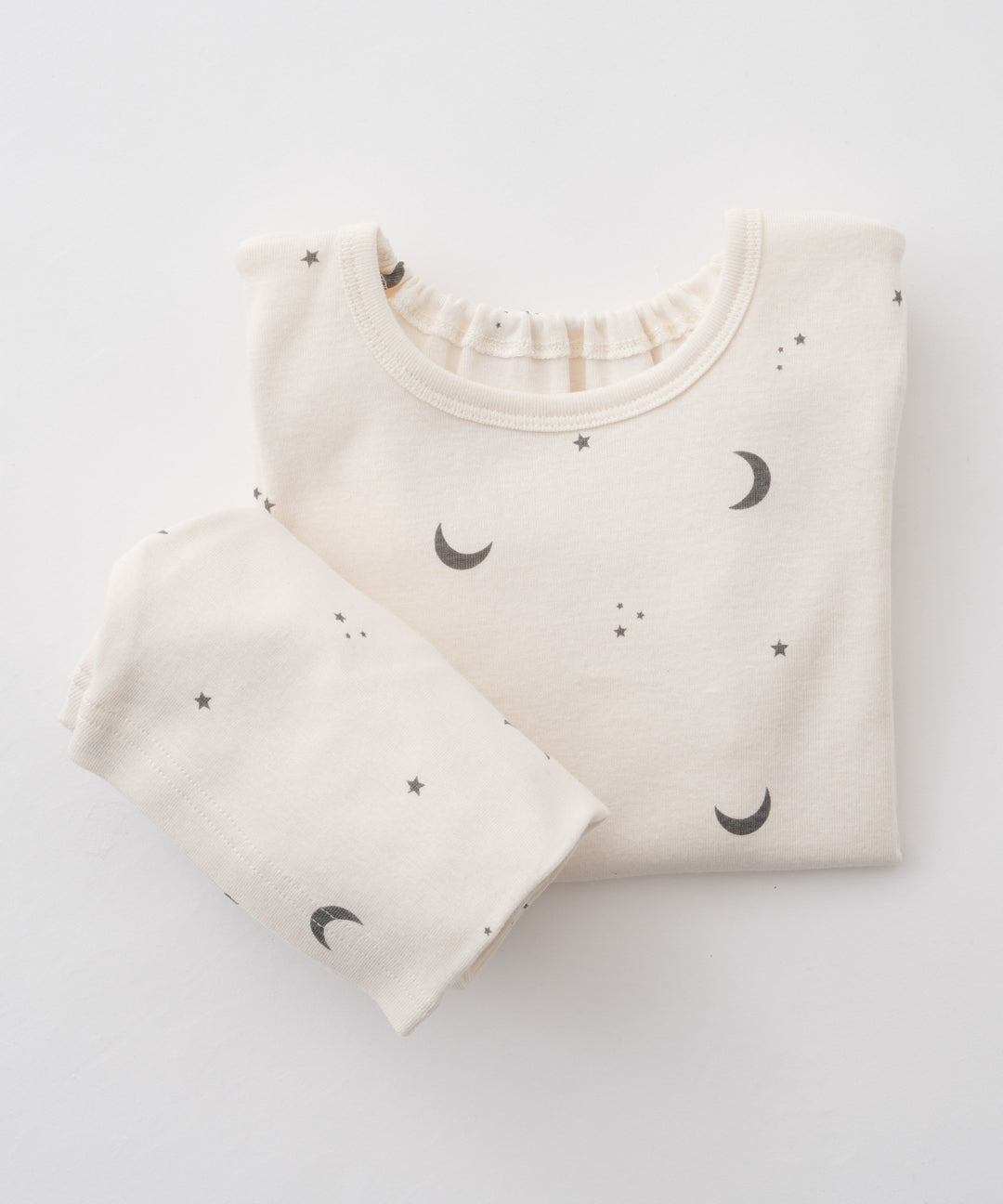 Baby Short-Sleeve Stretch Knit Pajamas (Fraise Stitch)