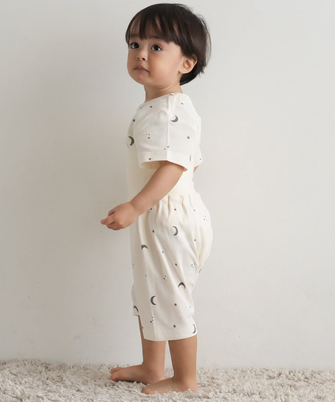 Baby Short-Sleeve Pajamas (Fraise Stitch)