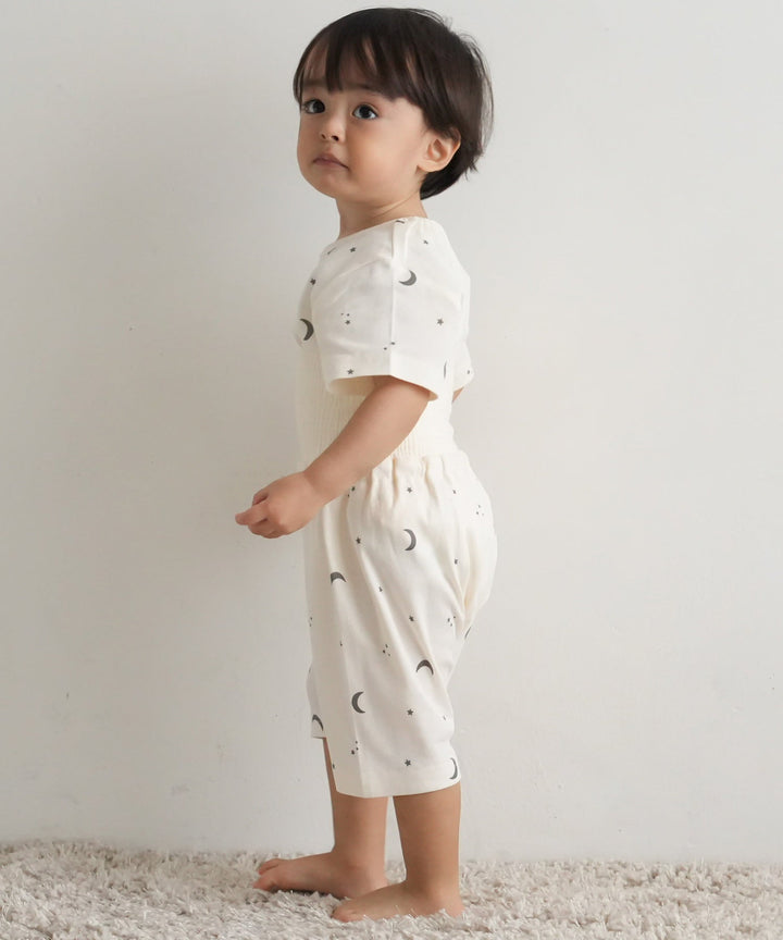 Baby Short-Sleeve Pajamas (Fraise Stitch)