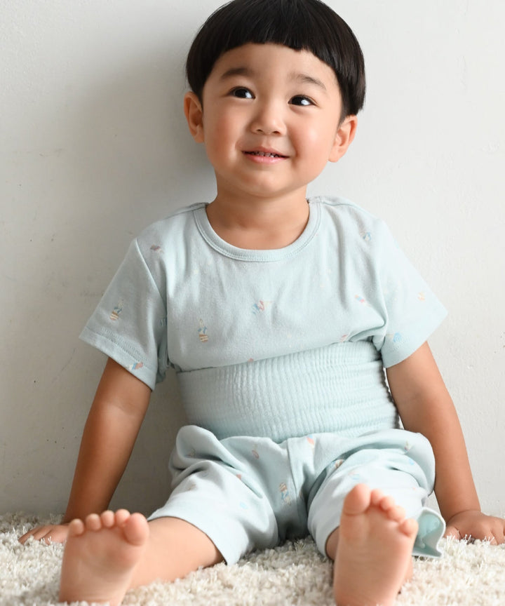 Baby Short-Sleeve Pajamas (Fraise Stitch)