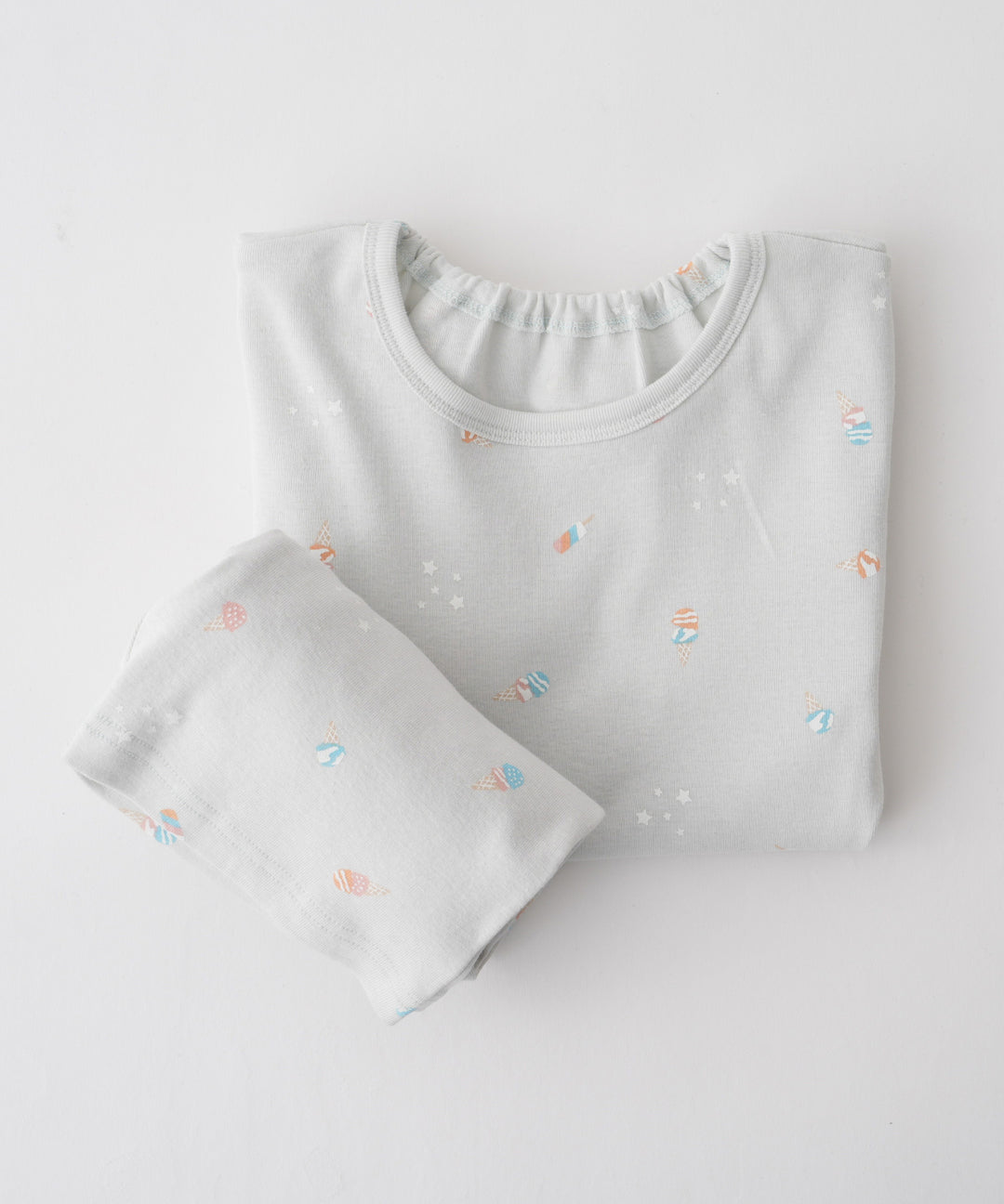 Baby Short-Sleeve Stretch Knit Pajamas (Fraise Stitch)