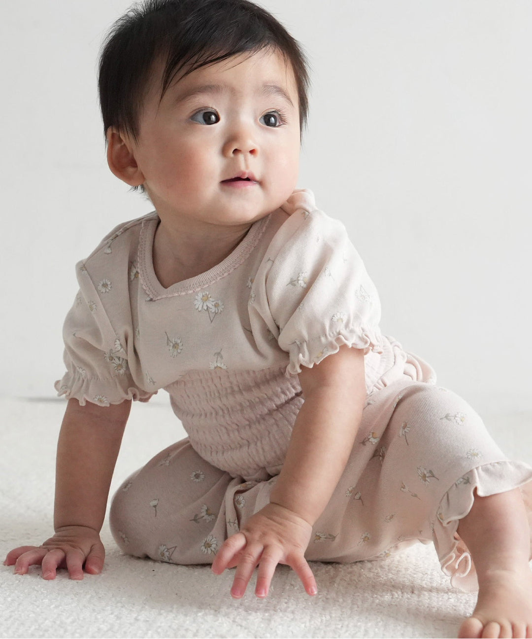 Baby Short-Sleeve Pajamas (Fraise Stitch)