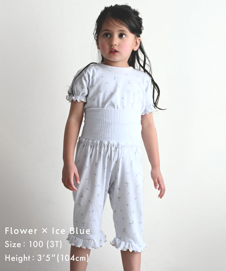 Baby Short-Sleeve Stretch Knit Pajamas (Fraise Stitch)