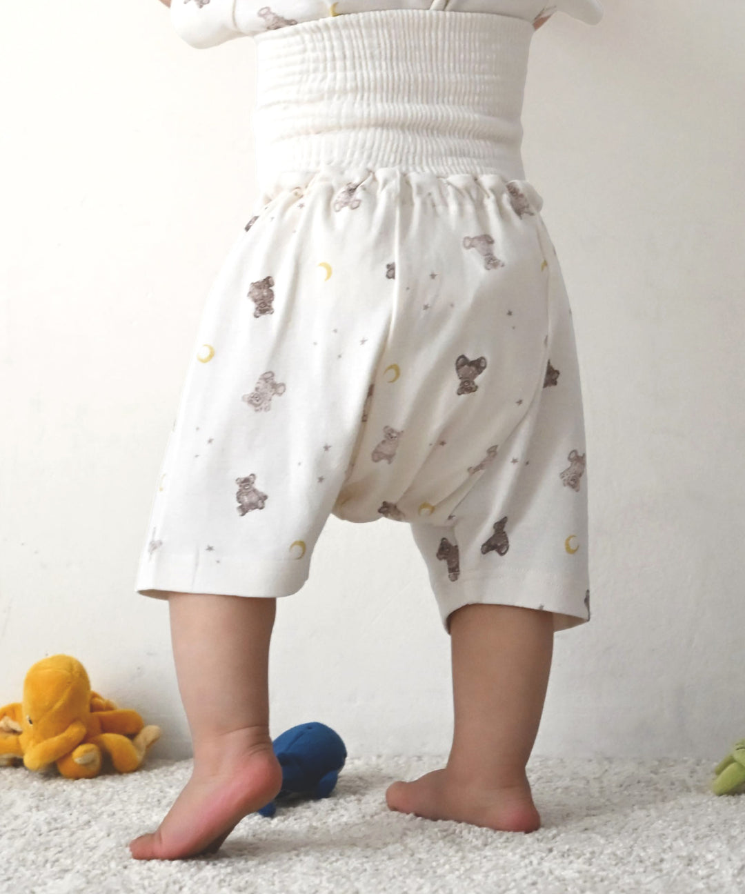 Baby Short-Sleeve Stretch Knit Pajamas (Fraise Stitch)