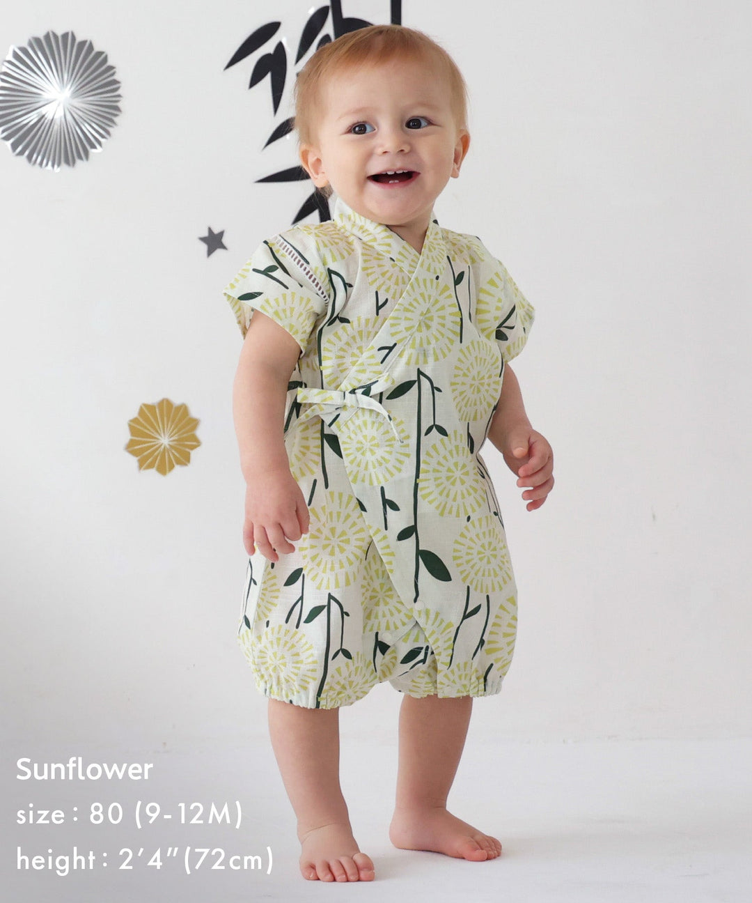 Boys 'Jinbei Romper (ชุดฤดูร้อนญี่ปุ่นแบบดั้งเดิม)