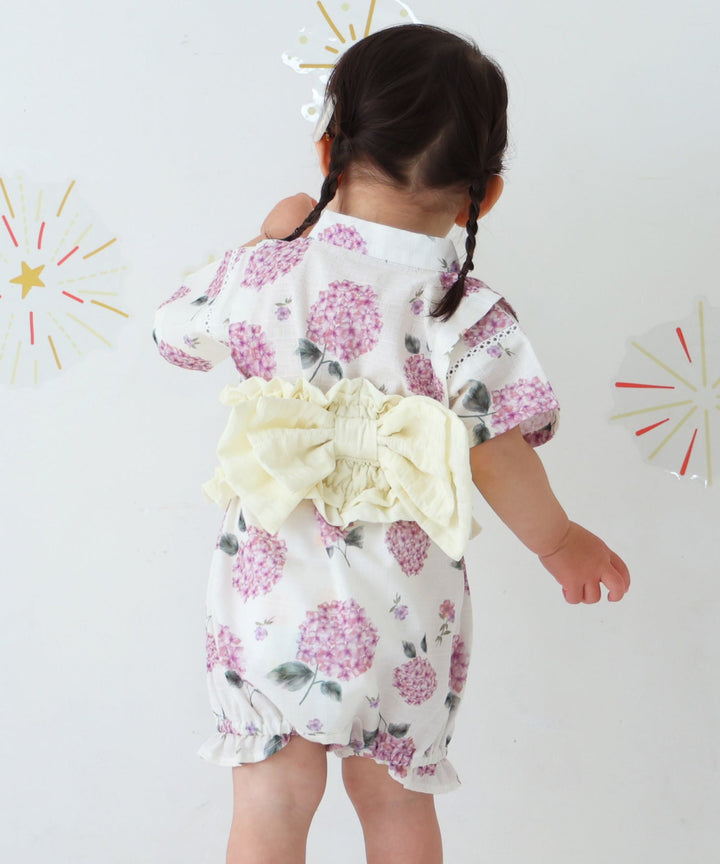 Girls 'Jinbei Romper (ชุดฤดูร้อนญี่ปุ่นแบบดั้งเดิม)