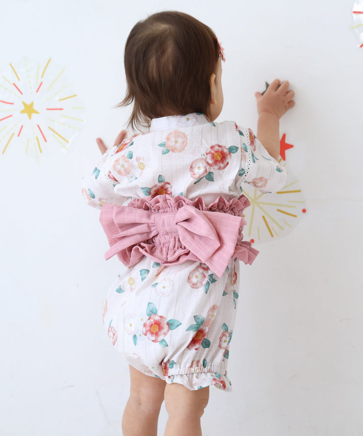 Girls 'Jinbei Romper (ชุดฤดูร้อนญี่ปุ่นแบบดั้งเดิม)