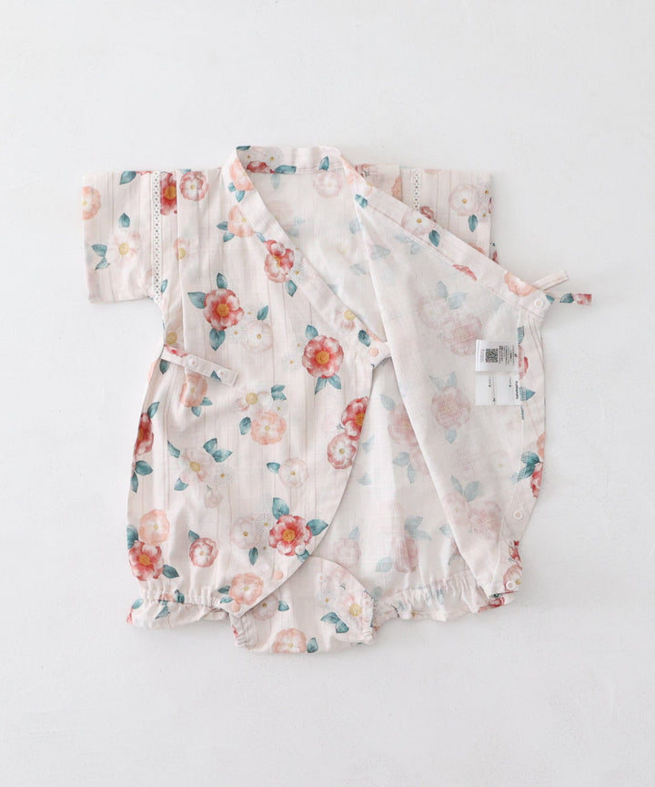 Girls 'Jinbei Romper (ชุดฤดูร้อนญี่ปุ่นแบบดั้งเดิม)