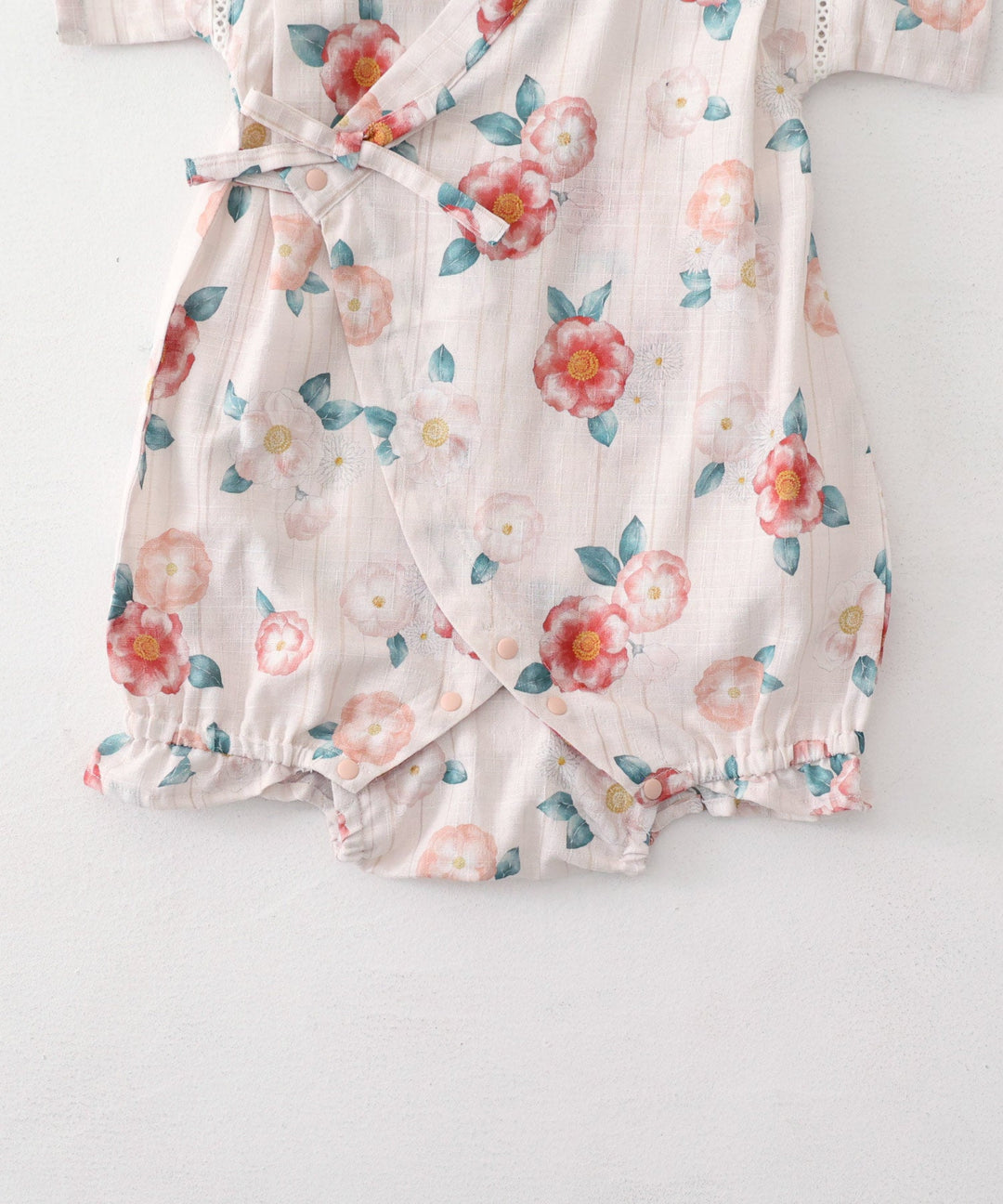 Girls 'Jinbei Romper (ชุดฤดูร้อนญี่ปุ่นแบบดั้งเดิม)