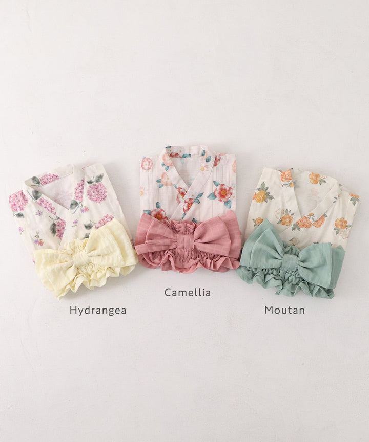 Girls 'Jinbei Romper (ชุดฤดูร้อนญี่ปุ่นแบบดั้งเดิม)