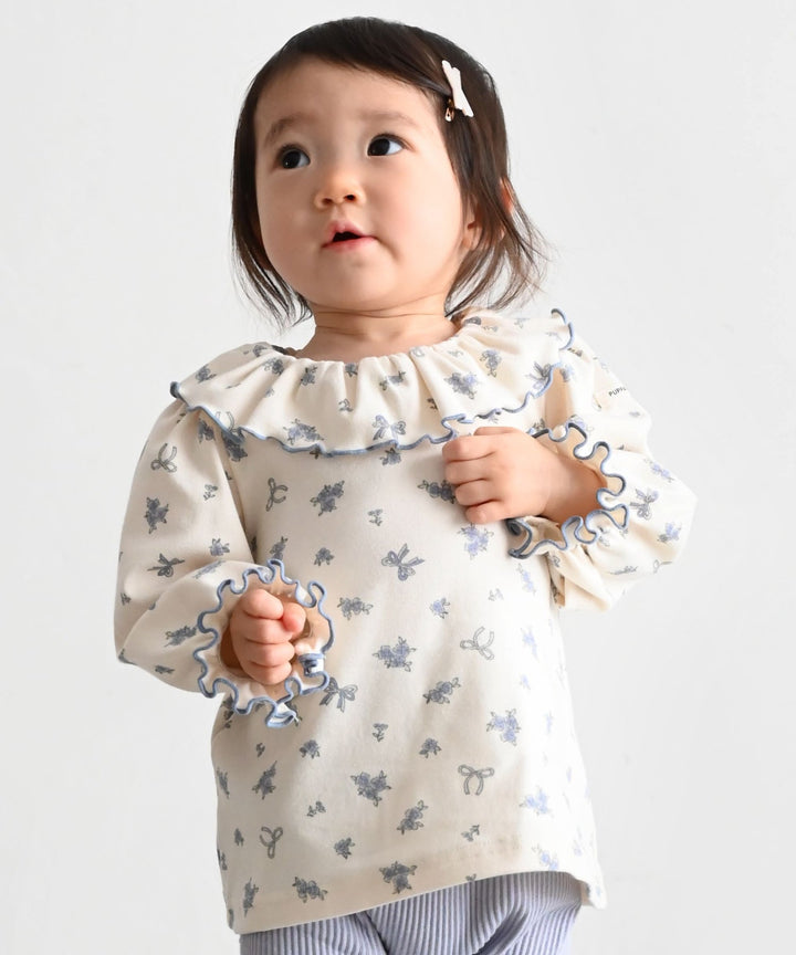 【AW】Frill-Collar Long-Sleeve T-Shirt