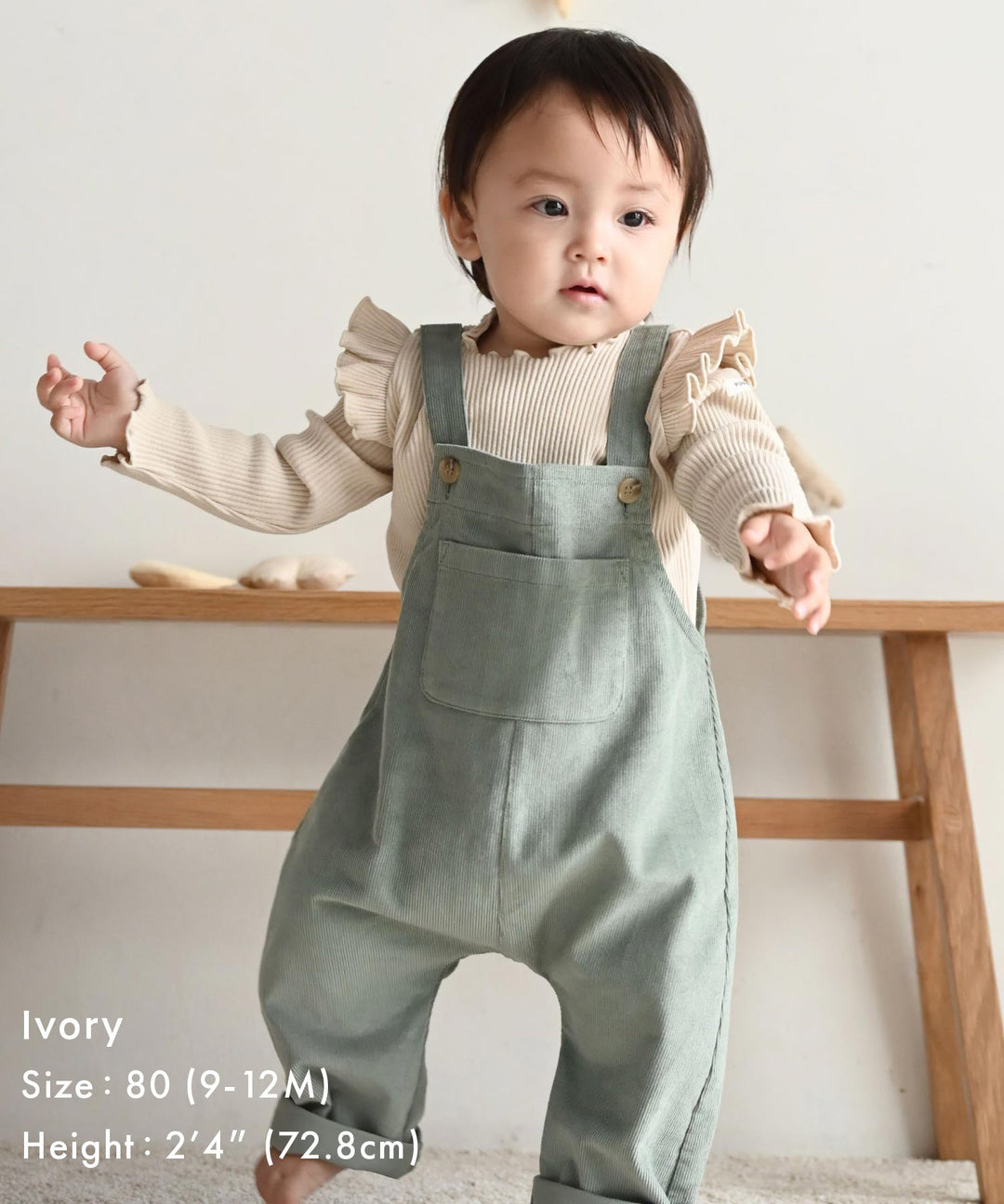 【AW】Shoulder-Frill Ribbed Long-Sleeve T-Shirt