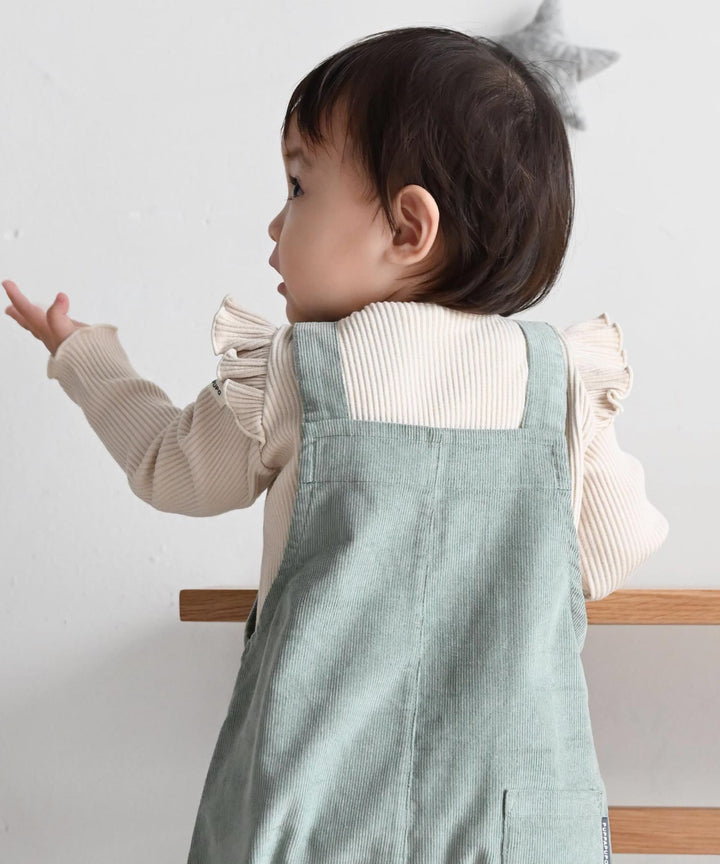 【AW】Shoulder-Frill Ribbed Long-Sleeve T-Shirt