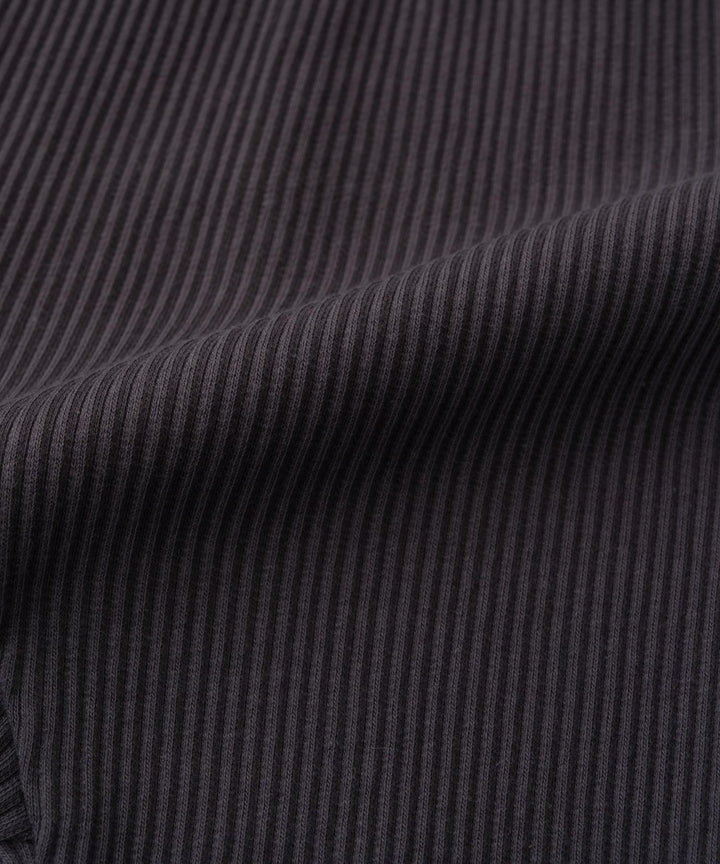 【AW】Shoulder-Frill Ribbed Long-Sleeve T-Shirt