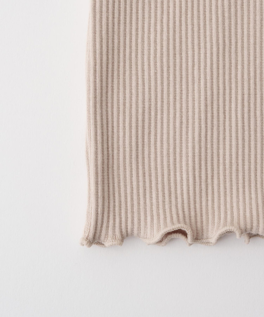 【AW】Shoulder-Frill Ribbed Long-Sleeve T-Shirt