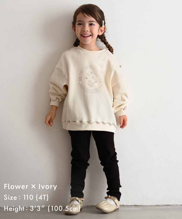 Sweatshirt with Lettuce-Stitched Hem