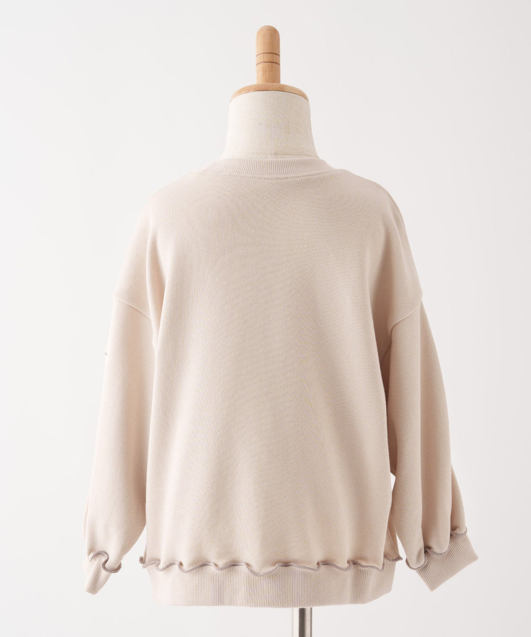 Sweatshirt with Lettuce-Stitched Hem