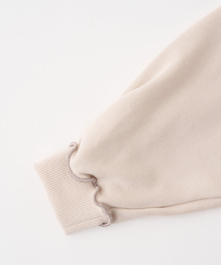 Sweatshirt with Lettuce-Stitched Hem