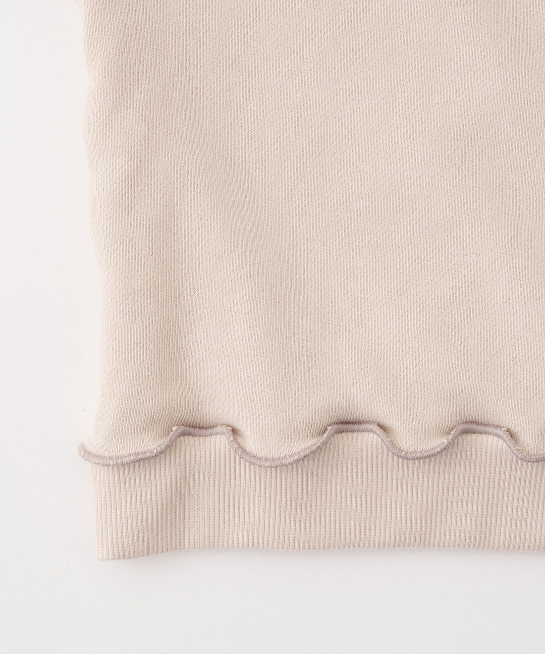 Sweatshirt with Lettuce-Stitched Hem