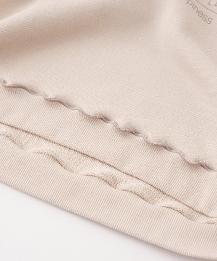 Sweatshirt with Lettuce-Stitched Hem