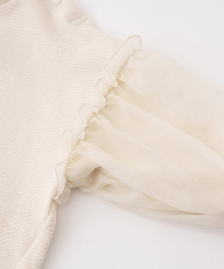 Sheer Puff Sleeve Sweatshirt