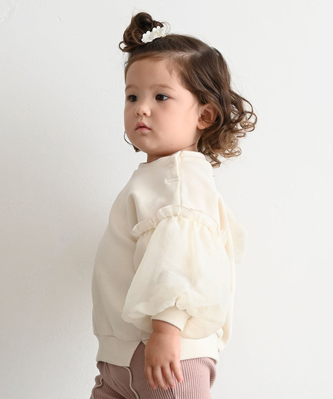 Sheer Puff Sleeve Sweatshirt