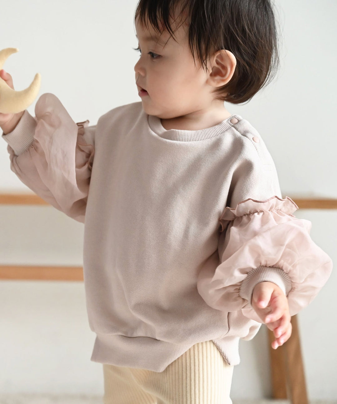 Sheer Puff Sleeve Sweatshirt