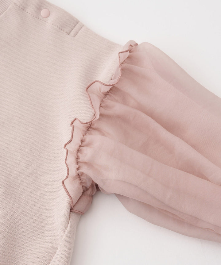 Sheer Puff Sleeve Sweatshirt