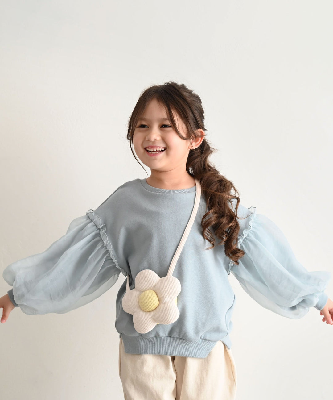 Sheer Puff Sleeve Sweatshirt