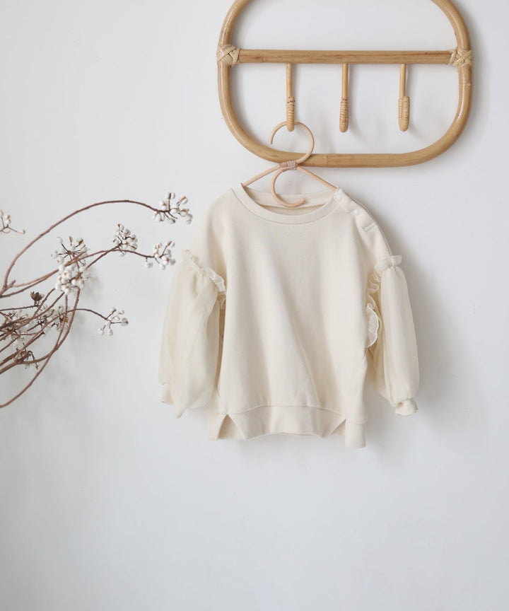 Sheer Puff Sleeve Sweatshirt