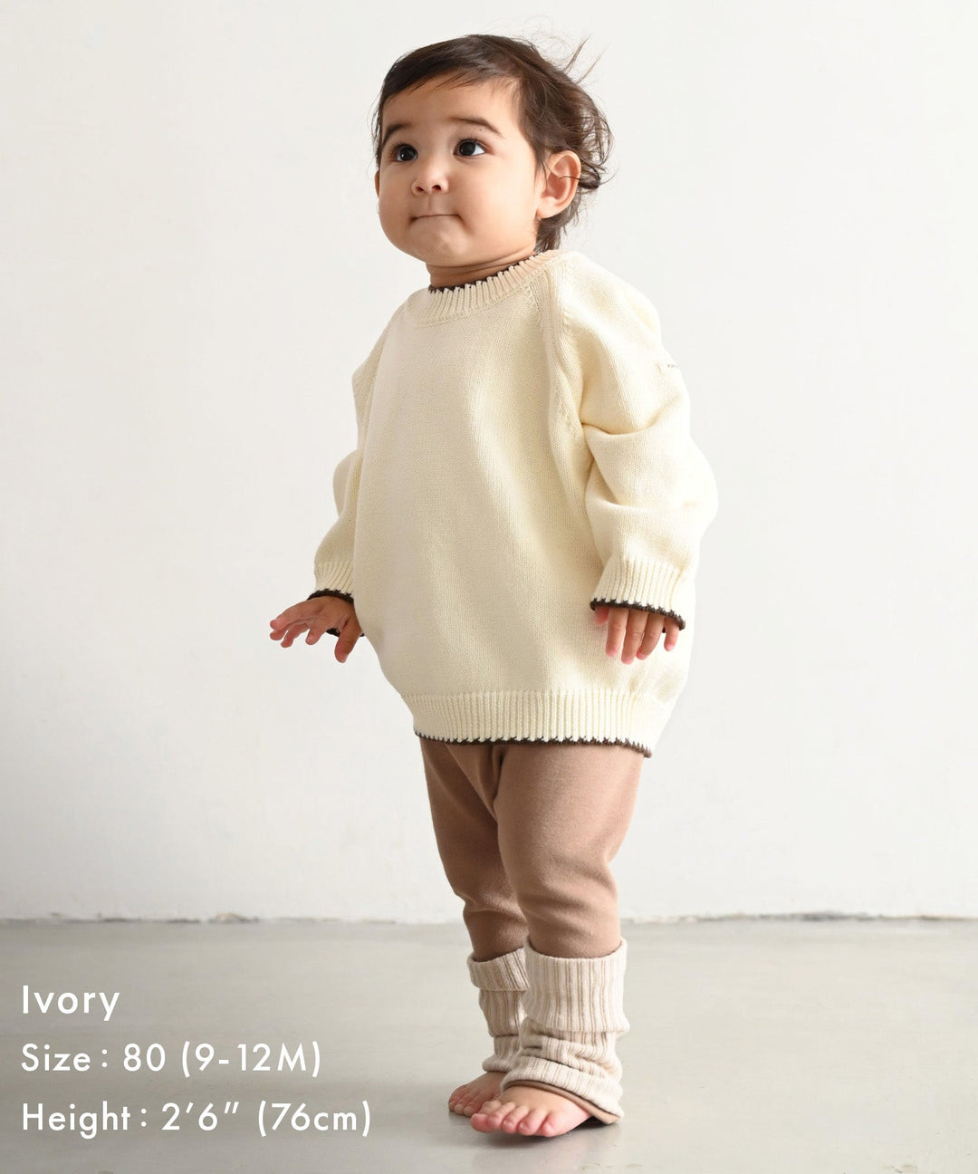 Contrast Trim Round Neck Knit Sweater