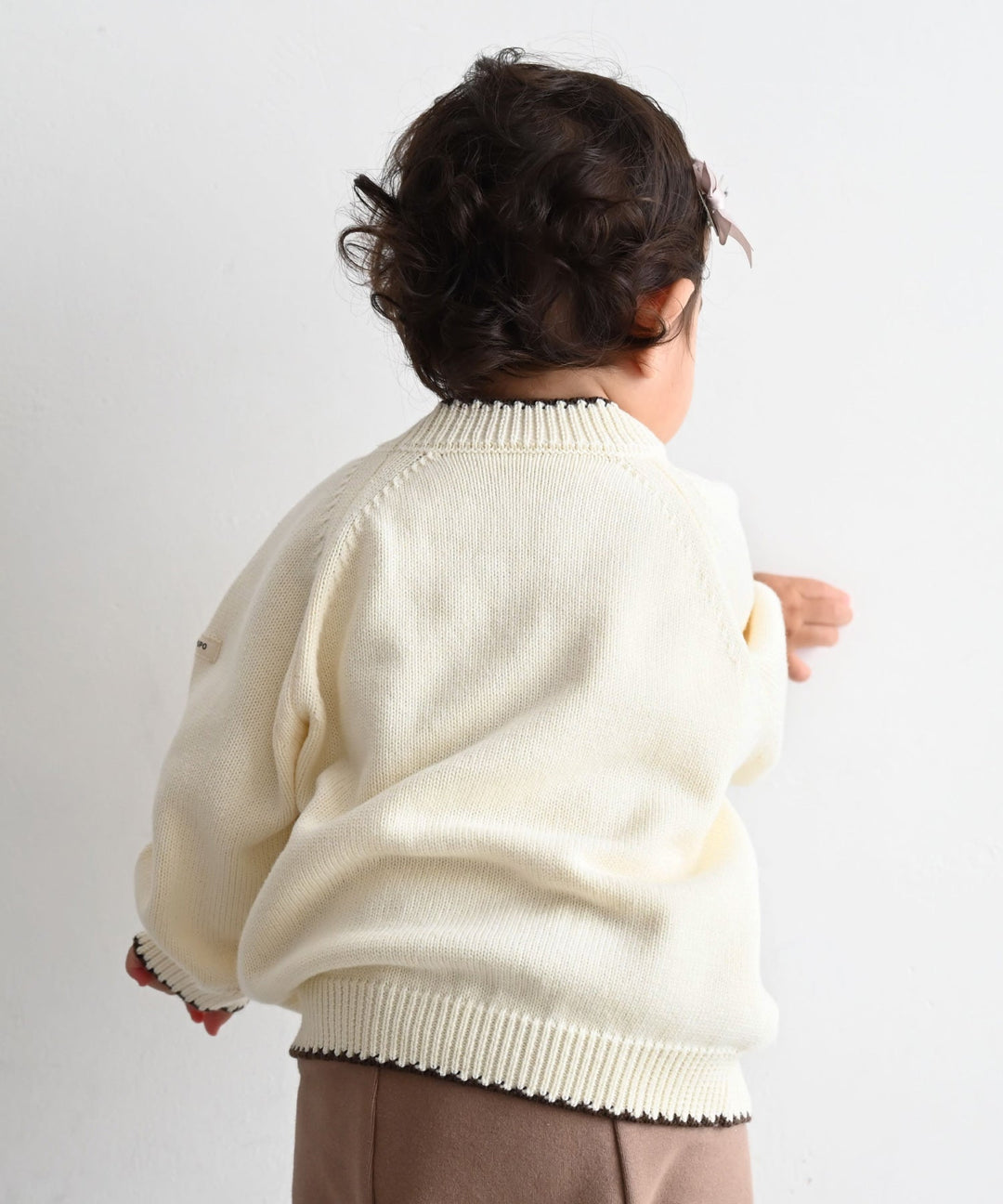 Contrast Trim Round Neck Knit Sweater