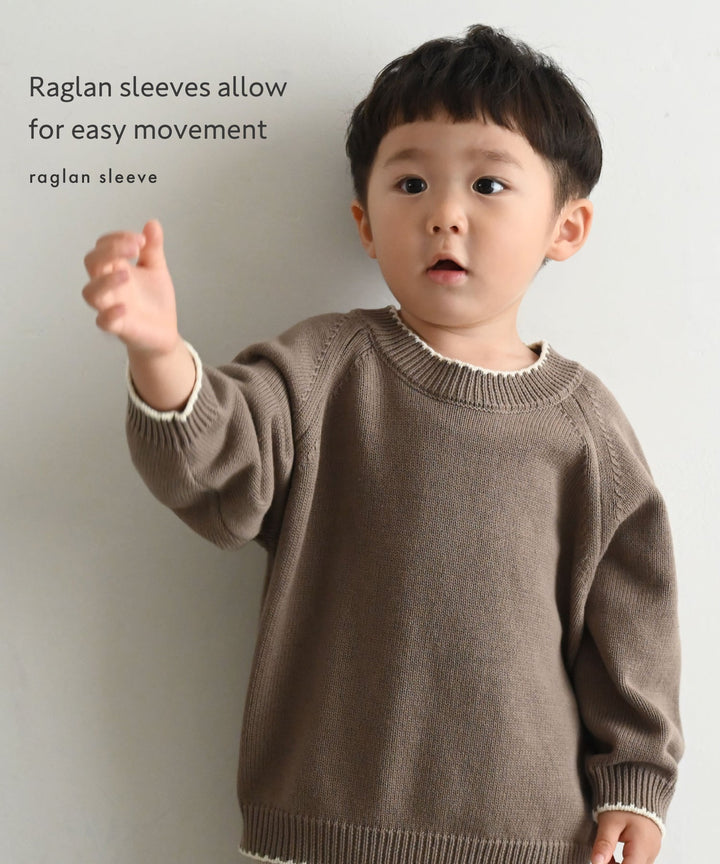 Contrast Trim Round Neck Knit Sweater