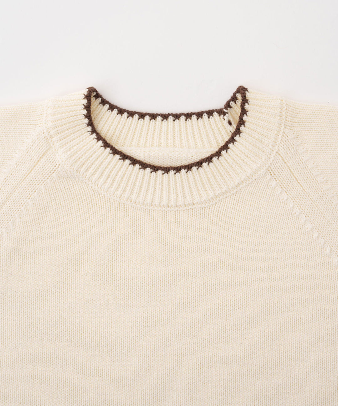 Contrast Trim Round Neck Knit Sweater