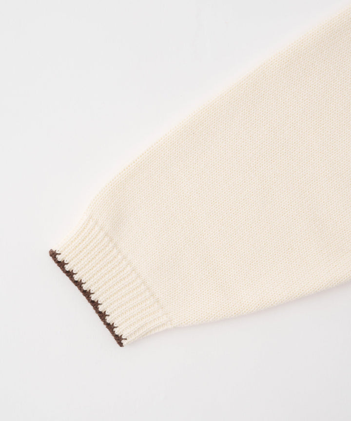 Contrast Trim Round Neck Knit Sweater