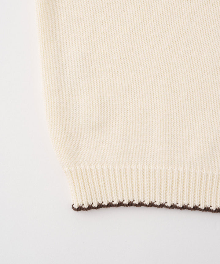 Contrast Trim Round Neck Knit Sweater