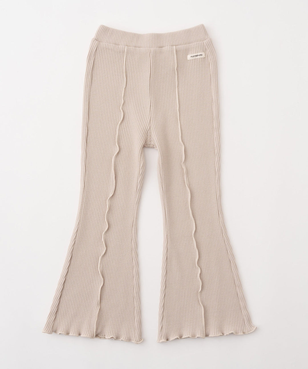 Ribbed Flare Pants with Lettuce Hem