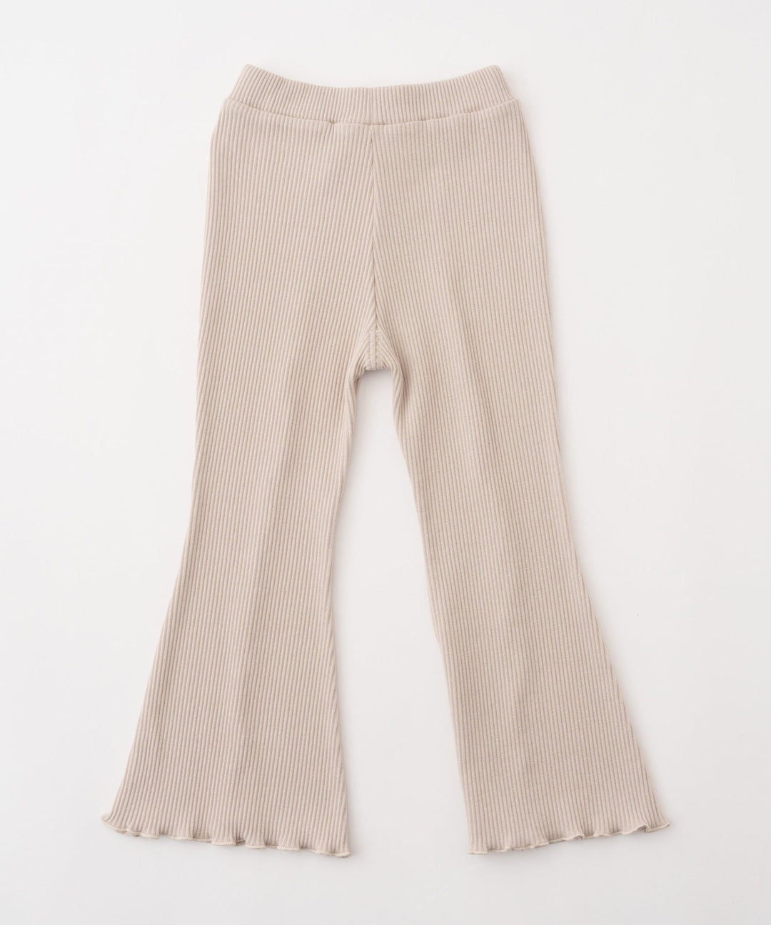 Ribbed Flare Pants with Lettuce Hem