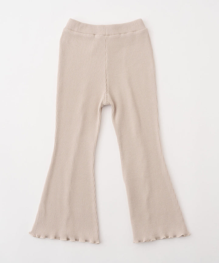 Ribbed Flare Pants with Lettuce Hem