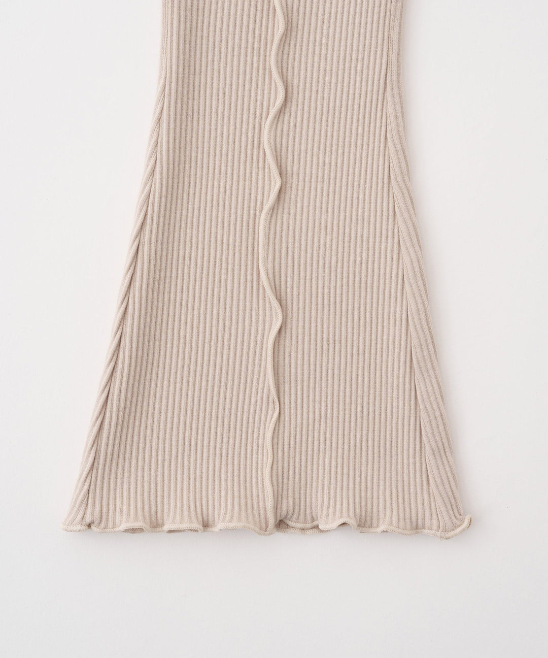 Ribbed Flare Pants with Lettuce Hem