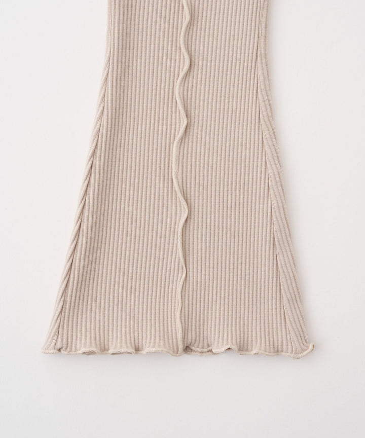 Ribbed Flare Pants with Lettuce Hem