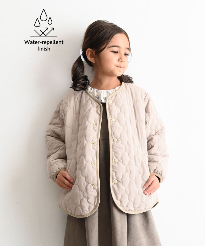 [Water-Repellent] Washable Collarless Quilted Jacket