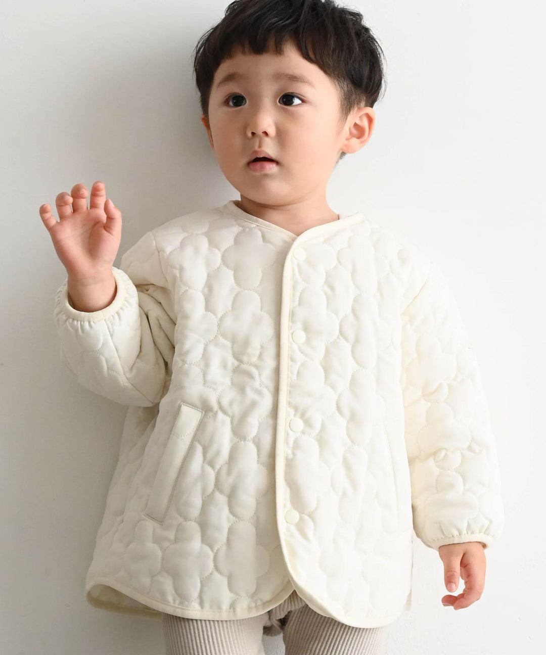 [Water-Repellent] Washable Collarless Quilted Jacket