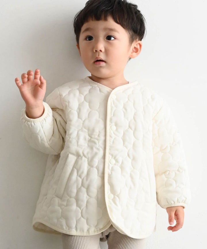 [Water-Repellent] Washable Collarless Quilted Jacket