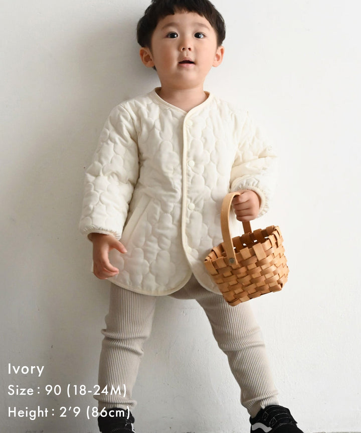 [Water-Repellent] Washable Collarless Quilted Jacket